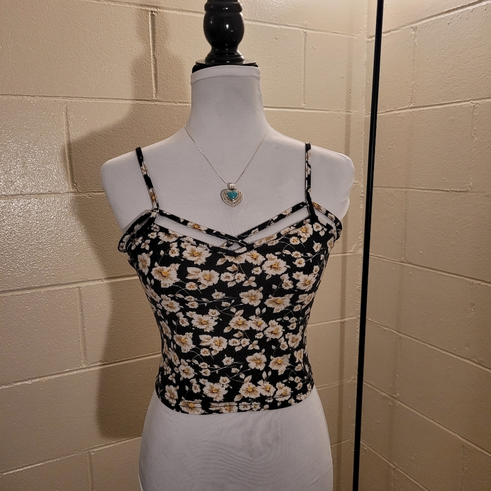 Floral Crop Tank Top